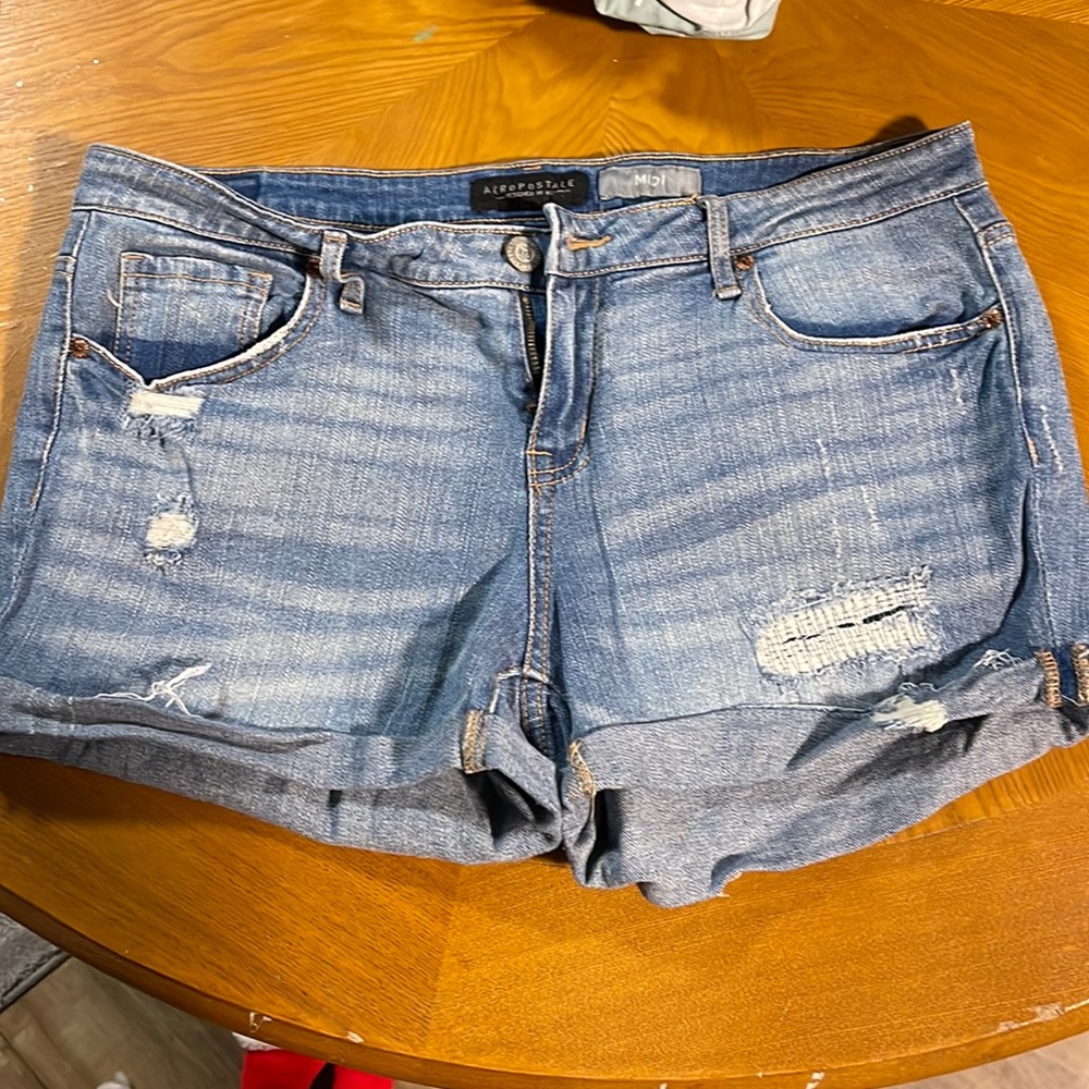 Aeropostale distressed jean shorts